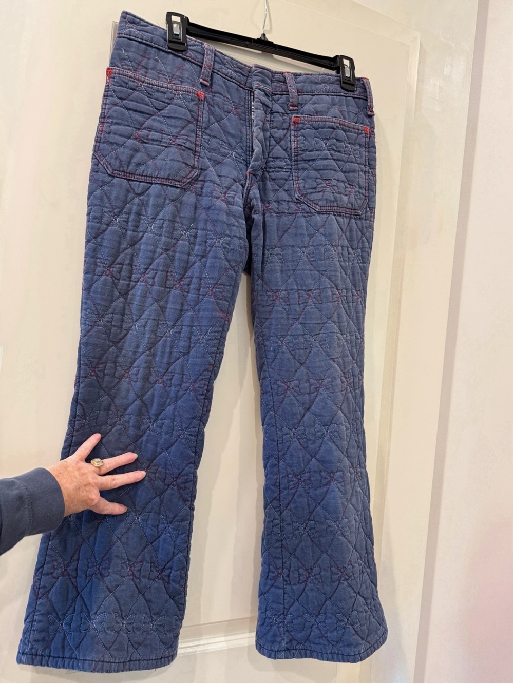 Rare Vintage Dickies Quilted Navy Blue Boot Cut Jeans